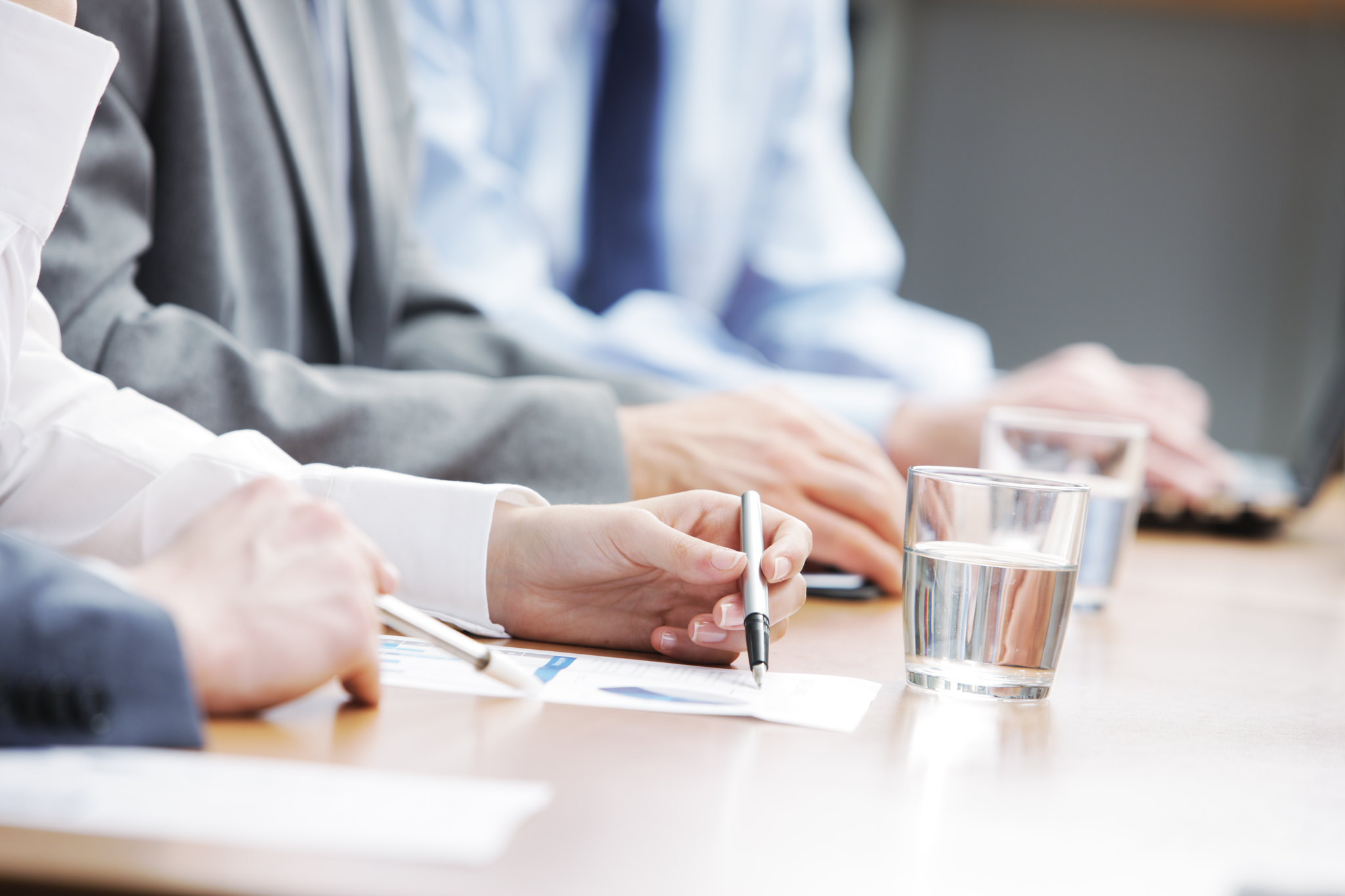people sitting at a business meeting
